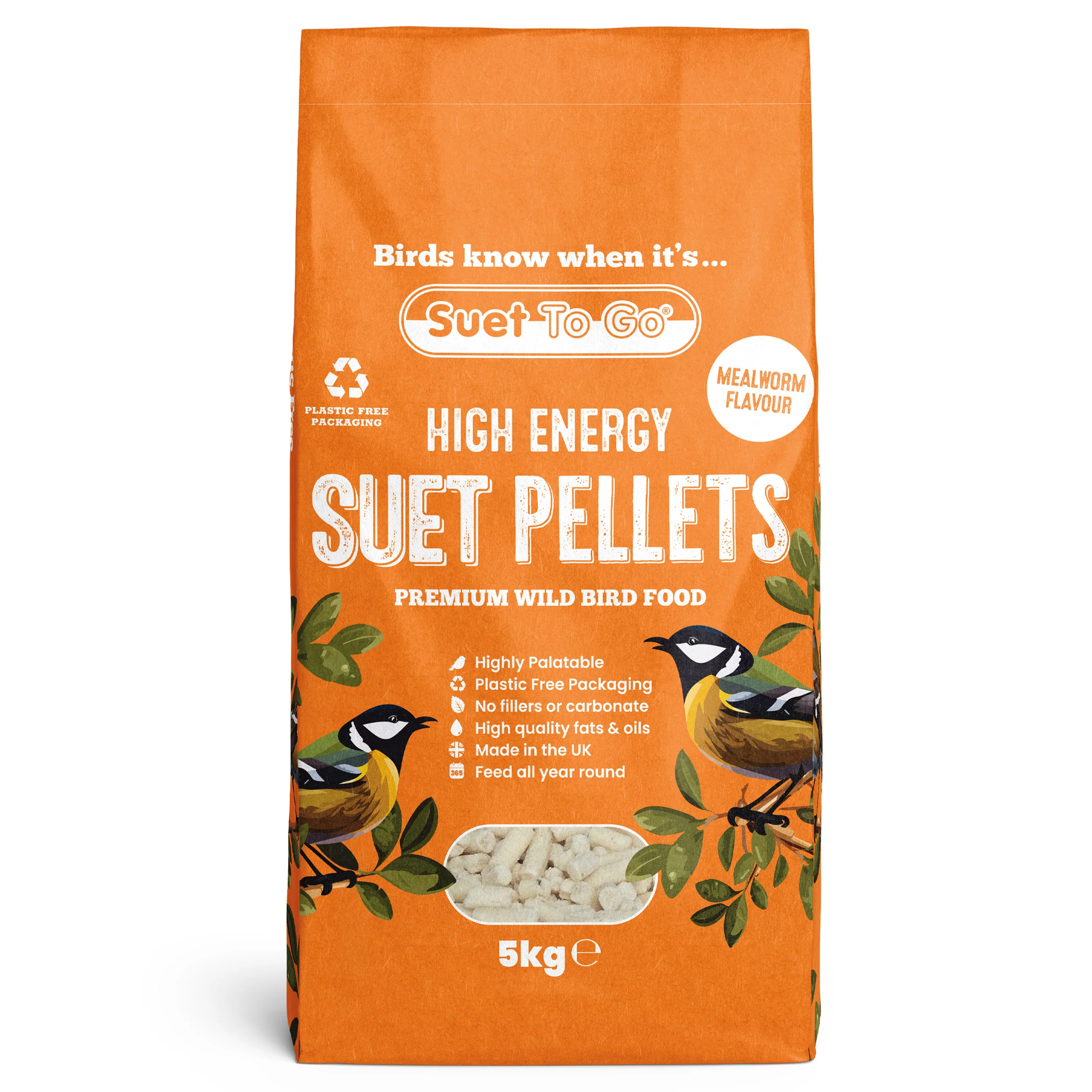 Suet To Go Lojové peletky s moučnými červy 5kg