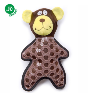 JK Animals Medvěd nylonová pískací hračka s TPR prvky 29cm