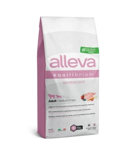 Alleva Equilibrium Dog Adult Sensitive Medium/Maxi Pork 12kg