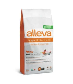 Alleva Equilibrium Dog Adult Sensitive Medium/Maxi Chicken & Ocean Fish 12kg